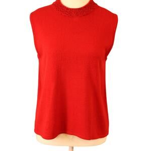 Designers Originals Sleeveless Mockneck Beaded Knit Top sz Petite L